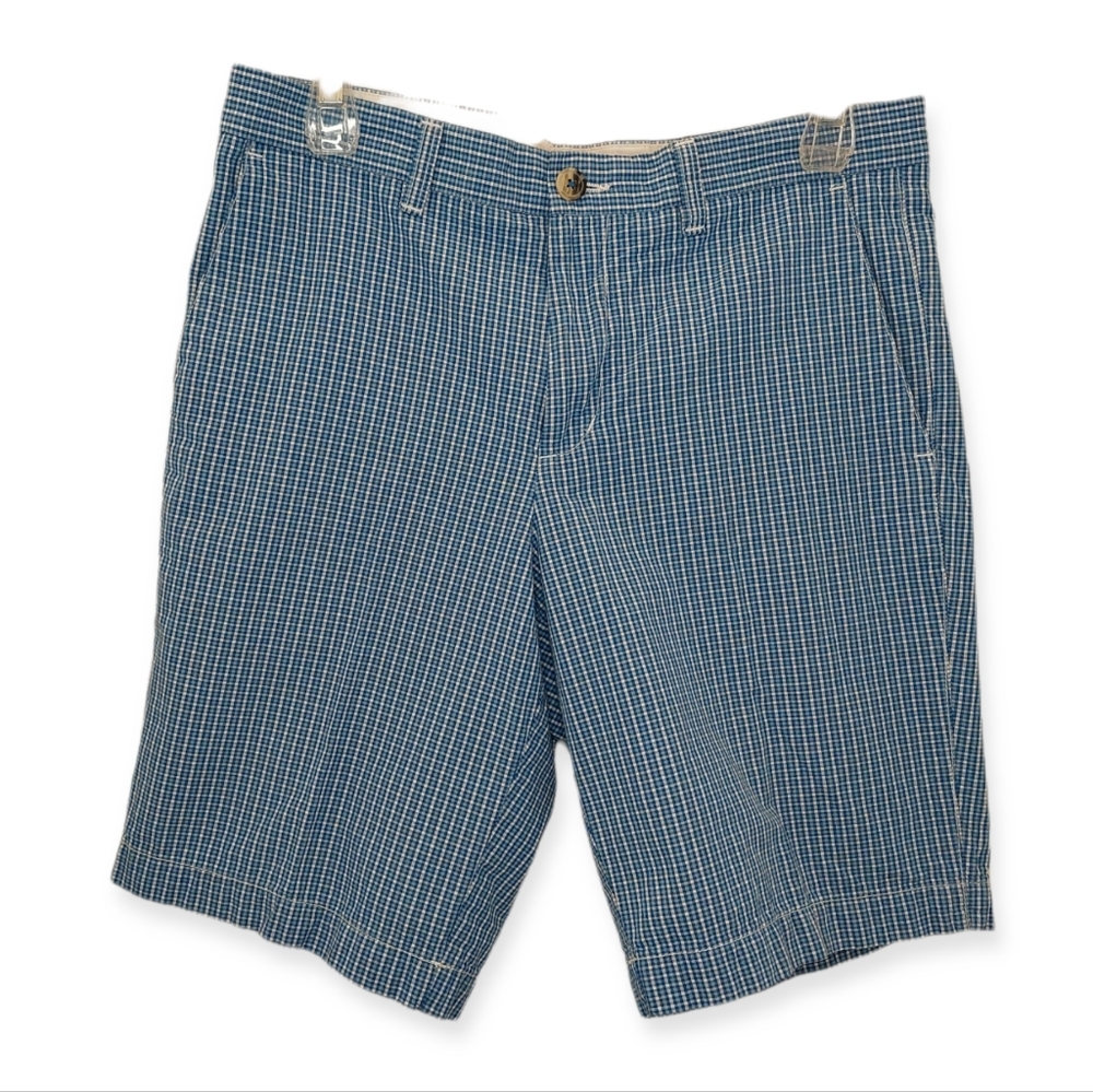 Ben Sherman Men's Shorts Size Waist 30 Blue White Check Button Fly Pockets